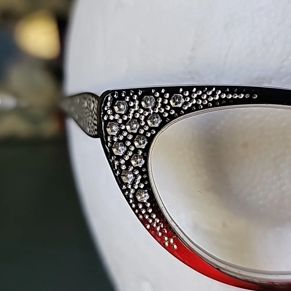 Eyeglasses 🕶 women's vintage‎ inspired reading glasses 350. 63+1mm. Reinstones.